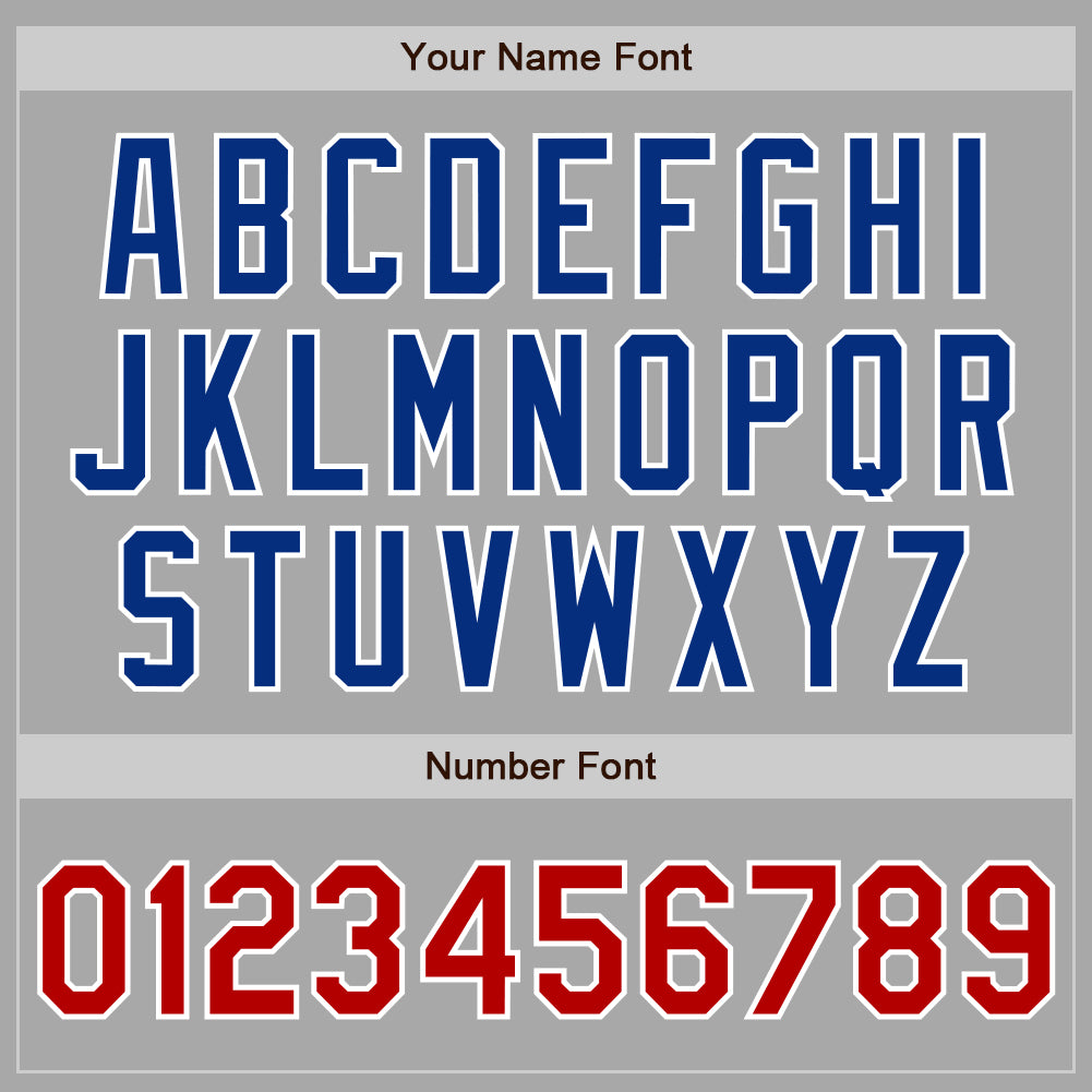 Custom Gray Red-Royal Two-Button Unisex Softball Jersey