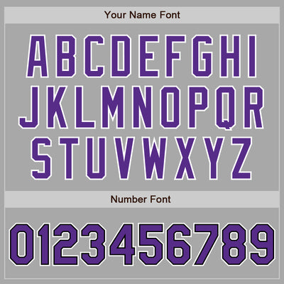 Custom Gray Purple-Black Two-Button Unisex Softball Jersey