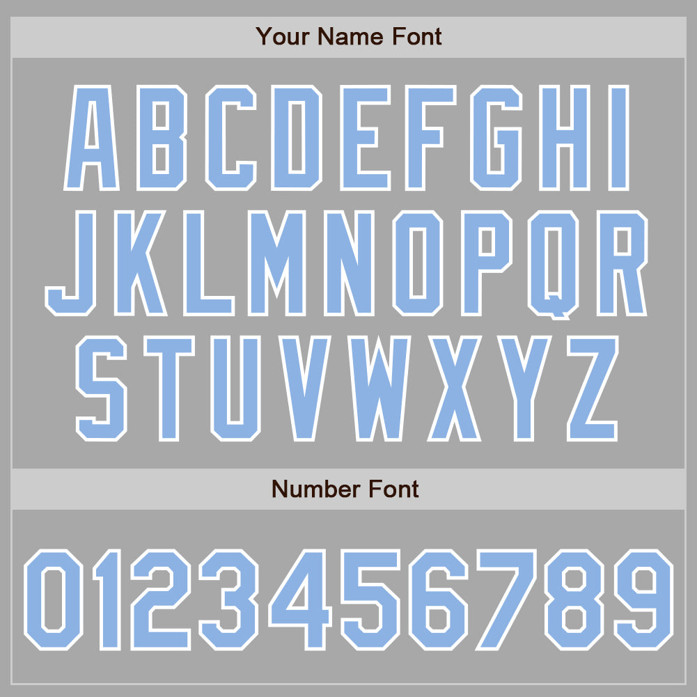 Custom Gray Light Blue-White Two-Button Unisex Softball Jersey