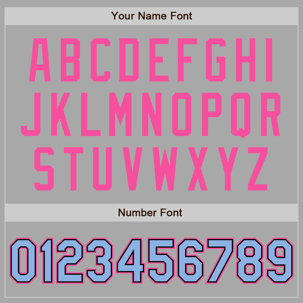 Custom Gray Light Blue Black-Pink Two-Button Unisex Softball Jersey