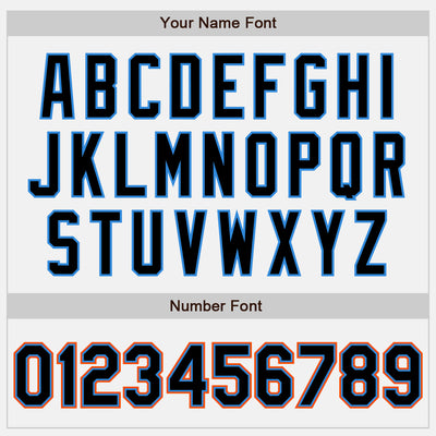 Custom White Black Powder Blue-Orange Two-Button Unisex Softball Jersey