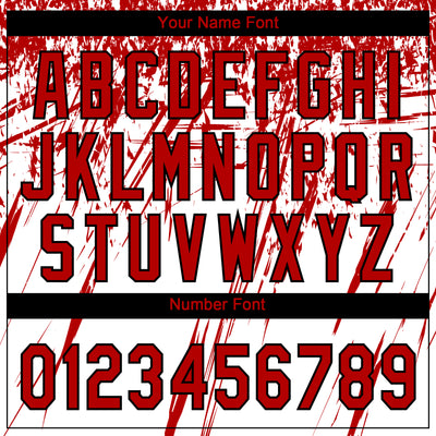 Custom White Red-Black 3D Pattern Two-Button Unisex Softball Jersey