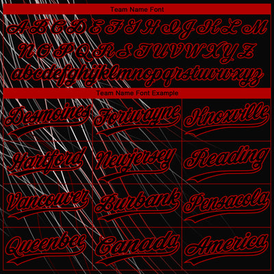 Custom Black Black-Red 3D Pattern Two-Button Unisex Softball Jersey