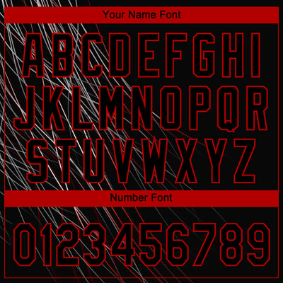 Custom Black Black-Red 3D Pattern Two-Button Unisex Softball Jersey