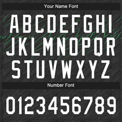 Custom Black White-Neon Green 3D Pattern Two-Button Unisex Softball Jersey