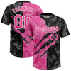 Custom Graffiti Pattern Pink-Black 3D Two-Button Unisex Softball Jersey