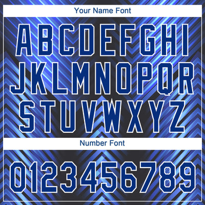 Custom Black Royal-Powder Blue 3D Pattern Two-Button Unisex Softball Jersey