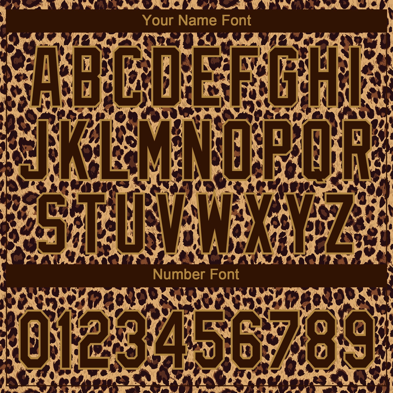 Custom Brown Brown-Old Gold 3D Pattern Leopard Two-Button Unisex Softball Jersey