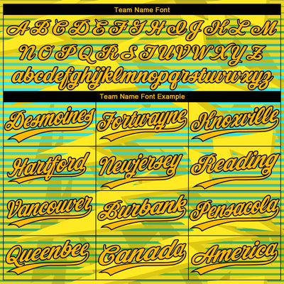 Custom Gold Gold Black-Light Blue 3D Pattern Two-Button Unisex Softball Jersey