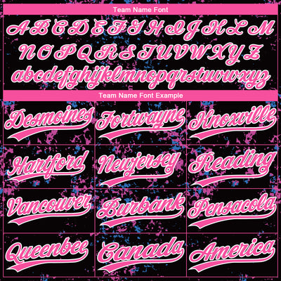 Custom Black Pink-White 3D Pattern Two-Button Unisex Softball Jersey