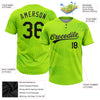 Custom Neon Green Black 3D Pattern Two-Button Unisex Softball Jersey