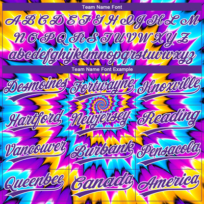 Custom Tie Dye Purple-White 3D Two-Button Unisex Softball Jersey