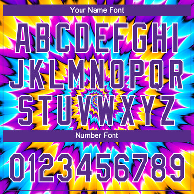 Custom Tie Dye Purple-White 3D Two-Button Unisex Softball Jersey