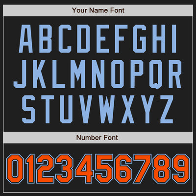 Custom Black Orange-Light Blue Two-Button Unisex Softball Jersey