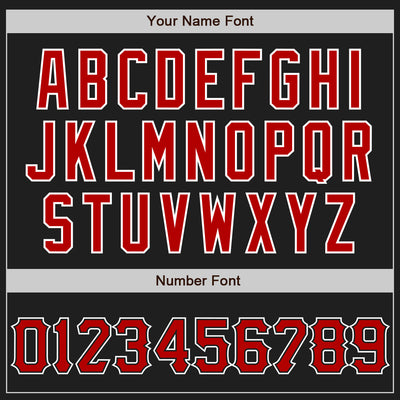 Custom Black Red-White Two-Button Unisex Softball Jersey