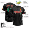 Custom Black Kelly Green-Red Two-Button Unisex Softball Jersey