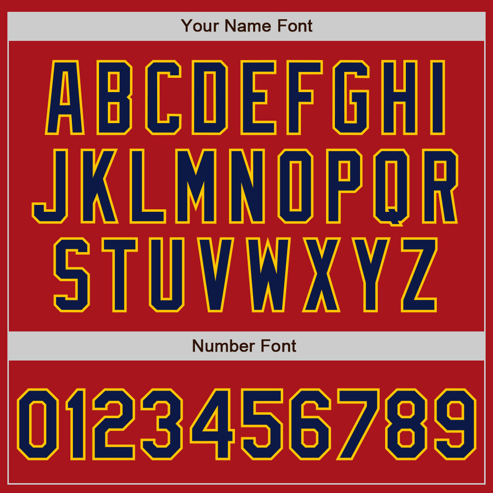 Custom Red Navy-Yellow Two-Button Unisex Softball Jersey