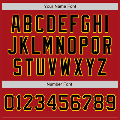 Custom Red Black-Yellow Two-Button Unisex Softball Jersey