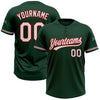 Custom Green White-Red Two-Button Unisex Softball Jersey