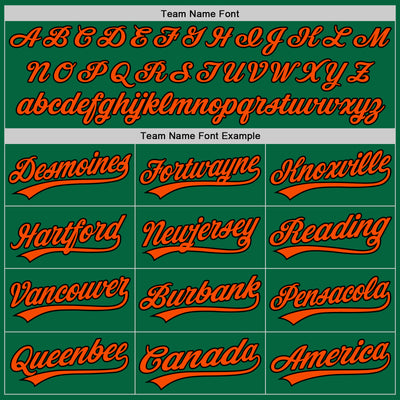 Custom Kelly Green Orange-Black Two-Button Unisex Softball Jersey