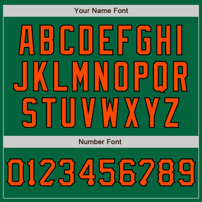 Custom Kelly Green Orange-Black Two-Button Unisex Softball Jersey