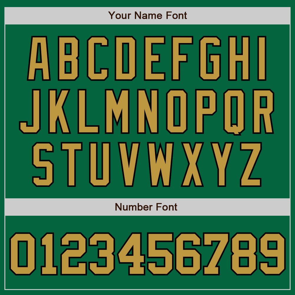 Custom Kelly Green Old Gold-Black Two-Button Unisex Softball Jersey