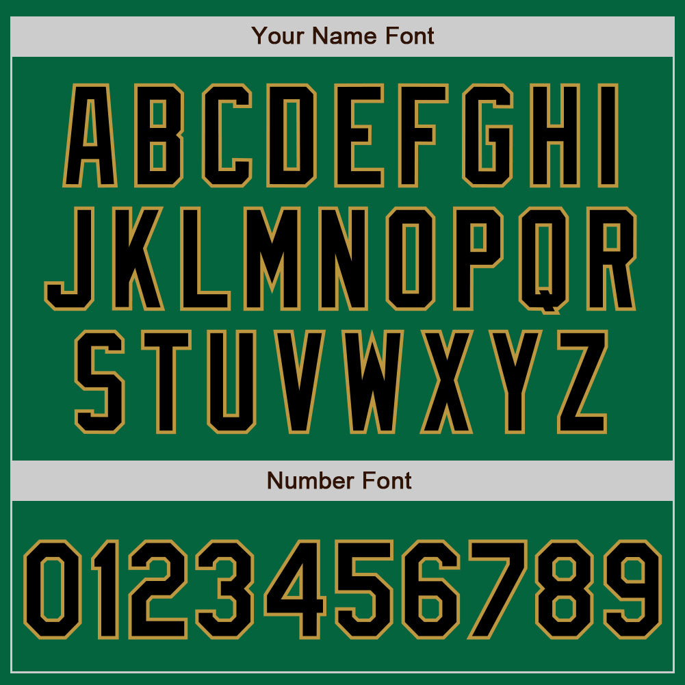 Custom Kelly Green Black-Old Gold Two-Button Unisex Softball Jersey