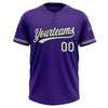 Custom Purple White-Black Two-Button Unisex Softball Jersey