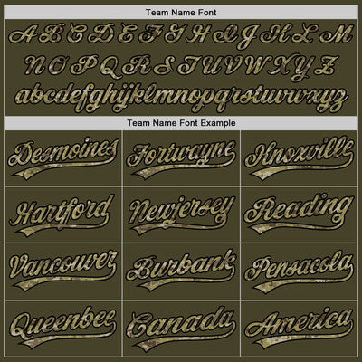 Custom Olive Camo-Black Salute To Service Two-Button Unisex Softball Jersey