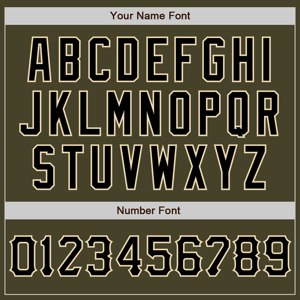 Custom Olive Black-City Cream Salute To Service Two-Button Unisex Softball Jersey