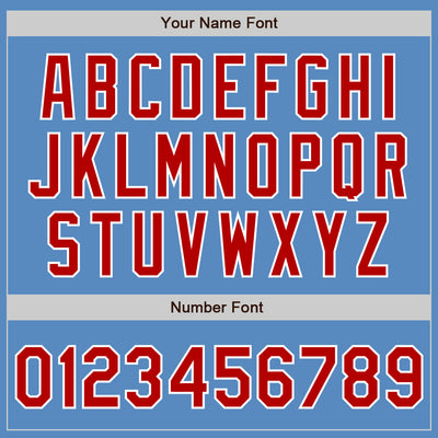 Custom Powder Blue Red-White Two-Button Unisex Softball Jersey