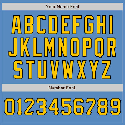 Custom Powder Blue Yellow-Black Two-Button Unisex Softball Jersey