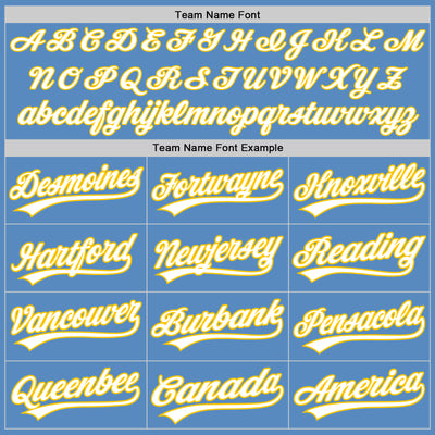 Custom Powder Blue White-Yellow Two-Button Unisex Softball Jersey