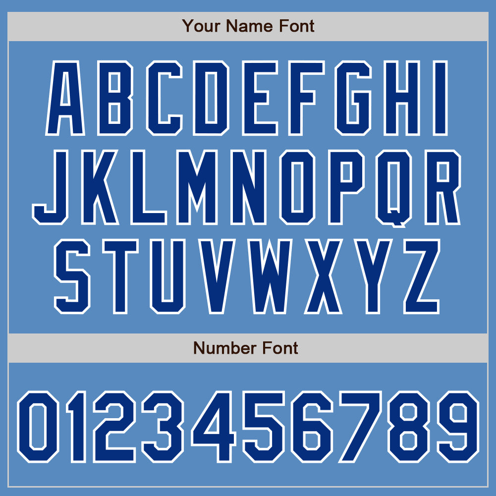 Custom Powder Blue Royal-White Two-Button Unisex Softball Jersey