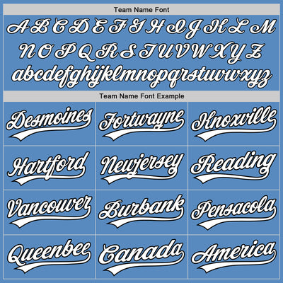 Custom Powder Blue White-Black Two-Button Unisex Softball Jersey