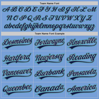 Custom Light Blue Navy Gray-Teal Two-Button Unisex Softball Jersey