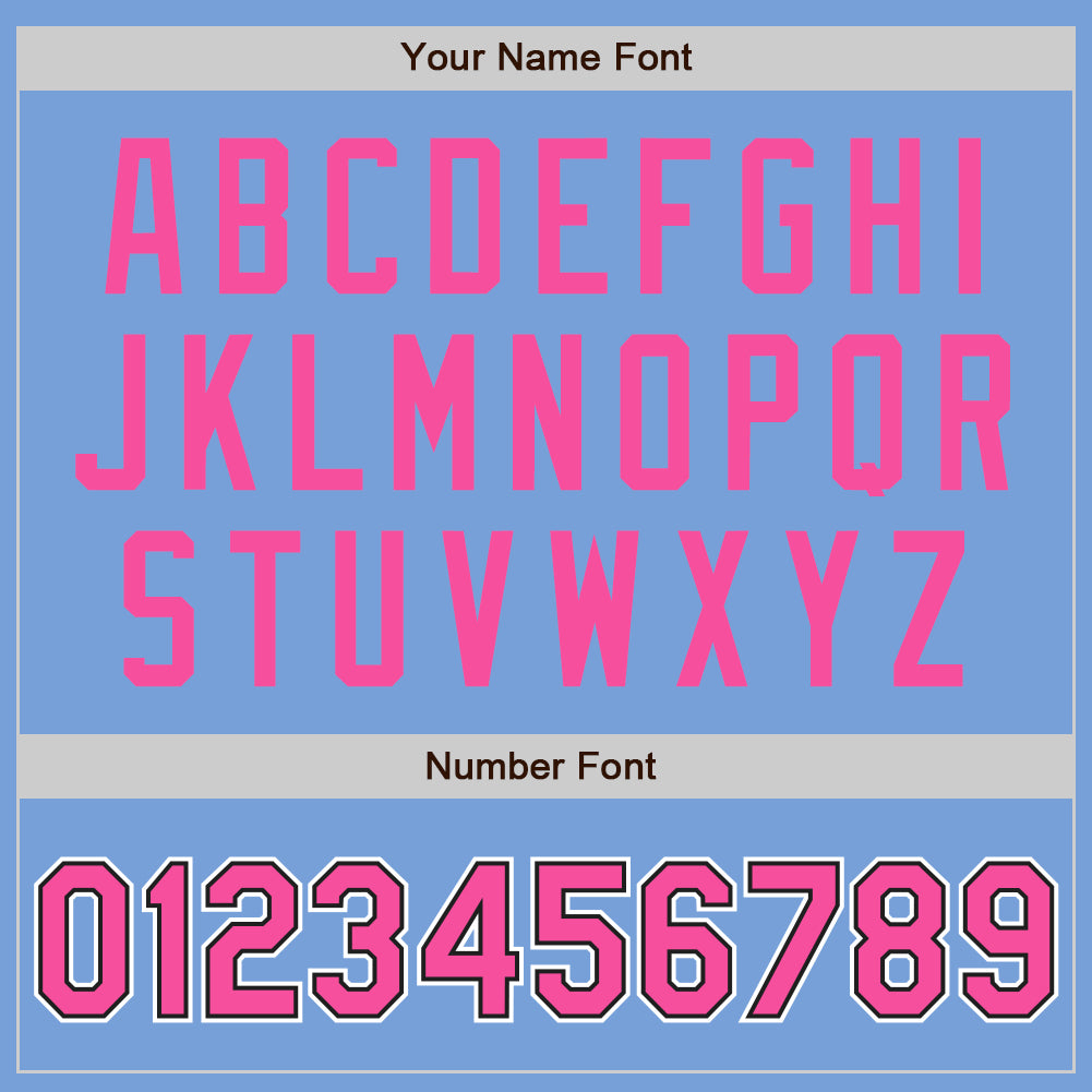 Custom Light Blue Pink-Black Two-Button Unisex Softball Jersey