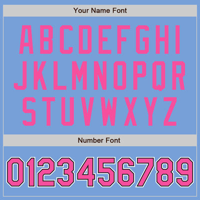 Custom Light Blue Pink-Black Two-Button Unisex Softball Jersey