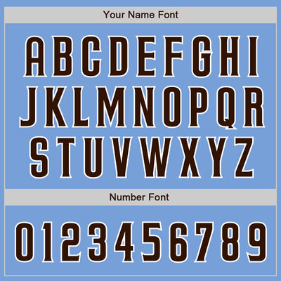 Custom Light Blue Brown-White Two-Button Unisex Softball Jersey