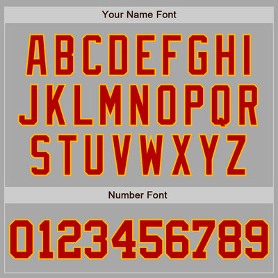 Custom Gray Red-Gold Two-Button Unisex Softball Jersey