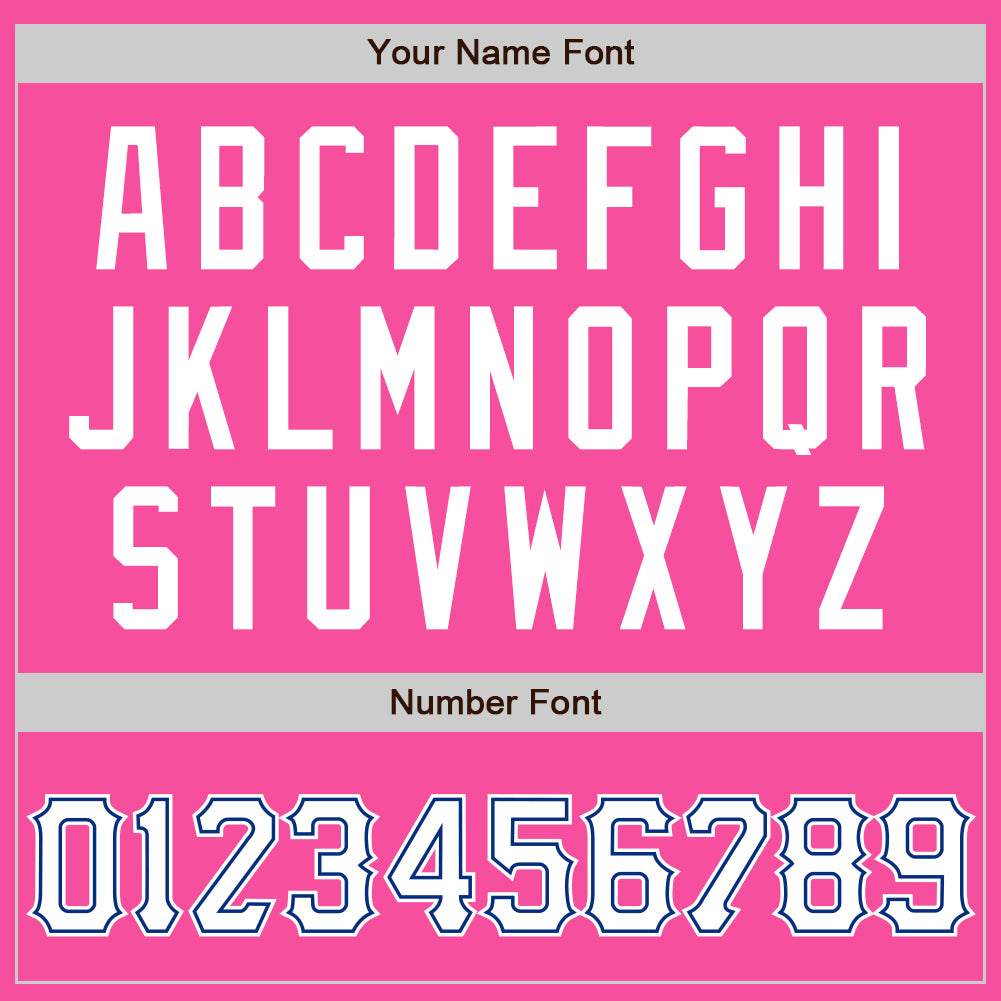 Custom Pink White-Royal Two-Button Unisex Softball Jersey