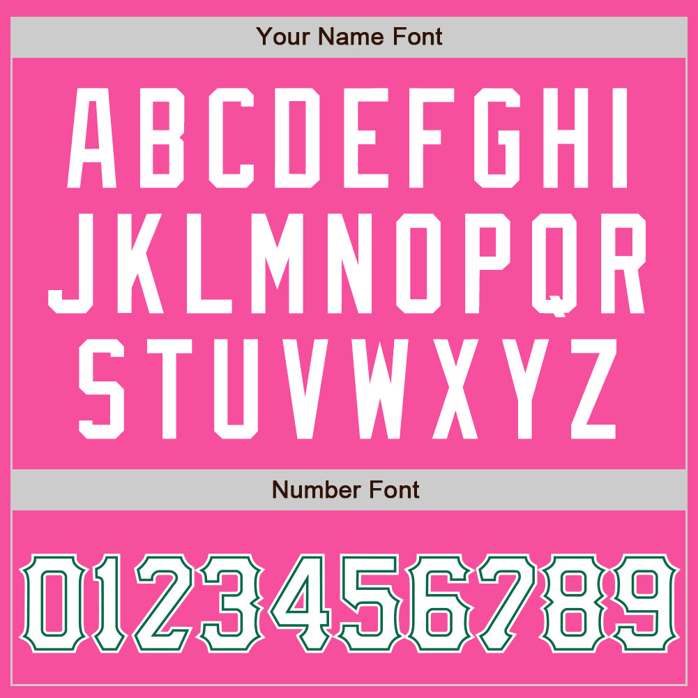 Custom Pink White-Kelly Green Two-Button Unisex Softball Jersey