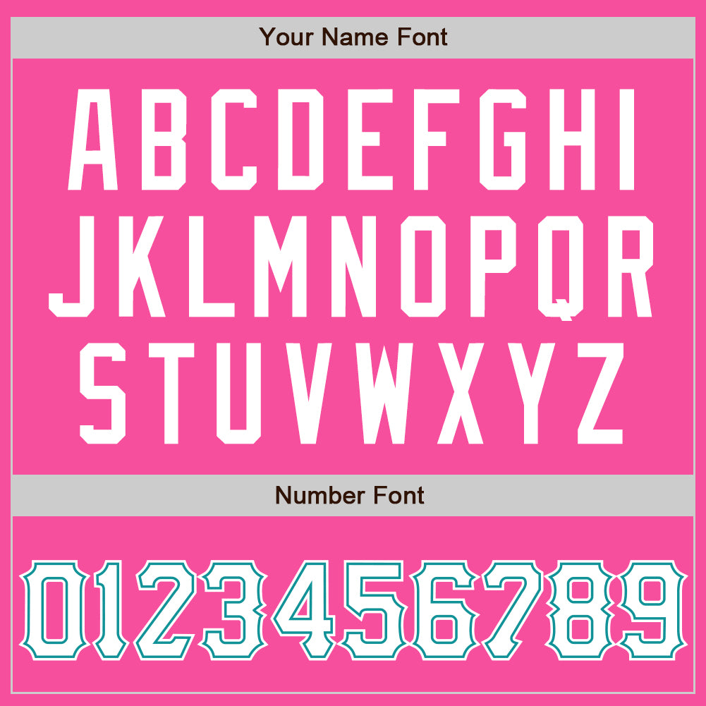 Custom Pink White-Teal Two-Button Unisex Softball Jersey