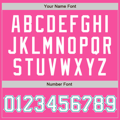 Custom Pink White-Teal Two-Button Unisex Softball Jersey