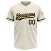 Custom Cream Black-Old Gold Two-Button Unisex Softball Jersey