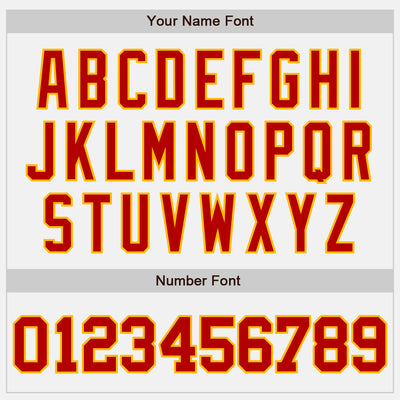 Custom White Red-Gold Two-Button Unisex Softball Jersey