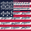 Custom White Navy-Red 3D American Flag Fashion Two-Button Unisex Softball Jersey