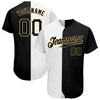 Custom White-Black Vegas Gold Authentic Split Fashion Baseball Jersey