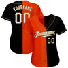 Custom Black White-Orange Authentic Split Fashion Baseball Jersey