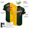 Custom Green Red-Yellow Authentic Split Fashion Baseball Jersey